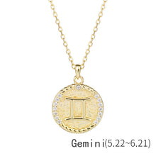 Load image into Gallery viewer, Zodiac Sign Disc Charm Necklace
