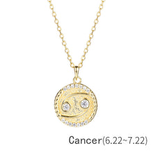 Load image into Gallery viewer, Zodiac Sign Disc Charm Necklace
