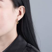 Load image into Gallery viewer, Minimalist Rectangular Hoop Earrings
