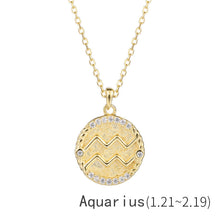 Load image into Gallery viewer, Zodiac Sign Disc Charm Necklace
