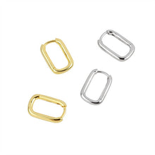 Load image into Gallery viewer, Minimalist Rectangular Hoop Earrings
