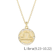 Load image into Gallery viewer, Zodiac Sign Disc Charm Necklace
