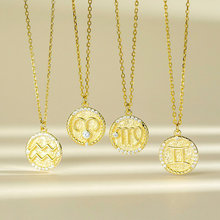 Load image into Gallery viewer, Zodiac Sign Disc Charm Necklace
