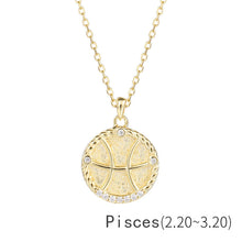 Load image into Gallery viewer, Zodiac Sign Disc Charm Necklace
