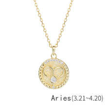 Load image into Gallery viewer, Zodiac Sign Disc Charm Necklace
