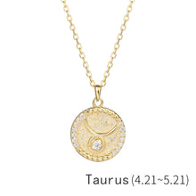 Load image into Gallery viewer, Zodiac Sign Disc Charm Necklace
