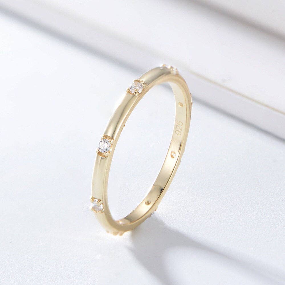 Minimalist Color Gem Stackable Ring