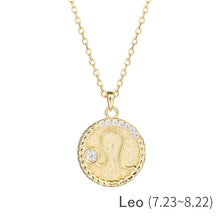 Load image into Gallery viewer, Zodiac Sign Disc Charm Necklace
