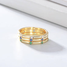 Load image into Gallery viewer, Minimalist Color Gem Stackable Ring
