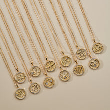 Load image into Gallery viewer, Zodiac Sign Disc Charm Necklace
