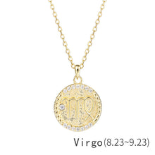 Load image into Gallery viewer, Zodiac Sign Disc Charm Necklace
