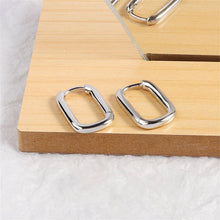 Load image into Gallery viewer, Minimalist Rectangular Hoop Earrings
