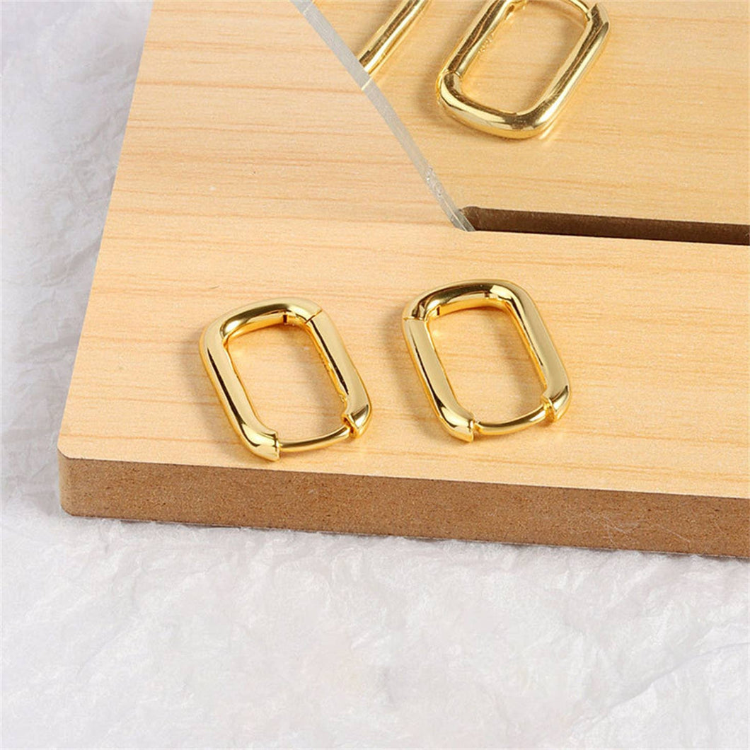 Minimalist Rectangular Hoop Earrings