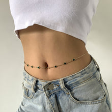 Load image into Gallery viewer, Green Crystal Bead Waist Belly Chain
